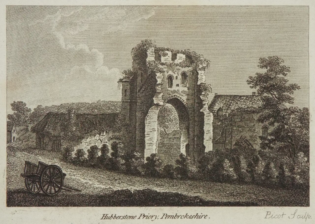 Print - Hubberstone Priory, Pembrokeshire. - 